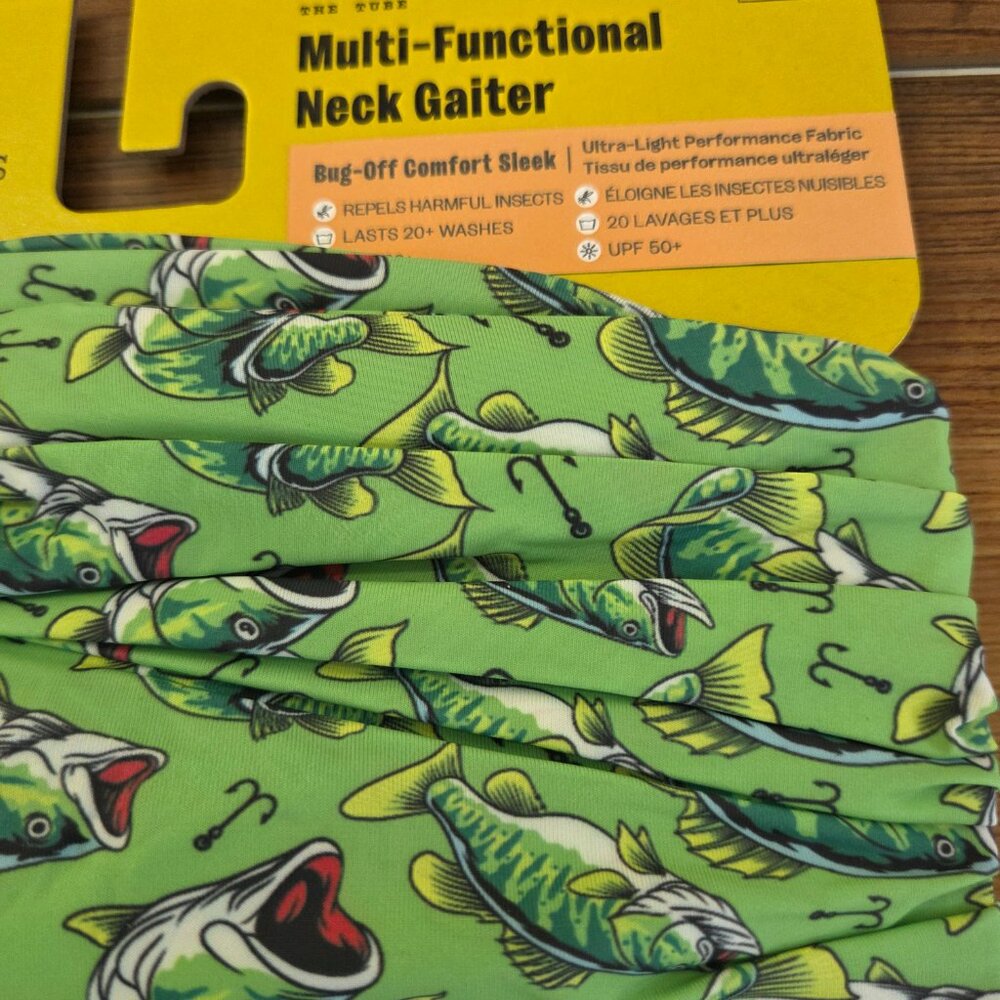 Turtle Fur Tube Bug Off Multi-Functional Neck Gaiter- Fish Print - Picture 4 of 8